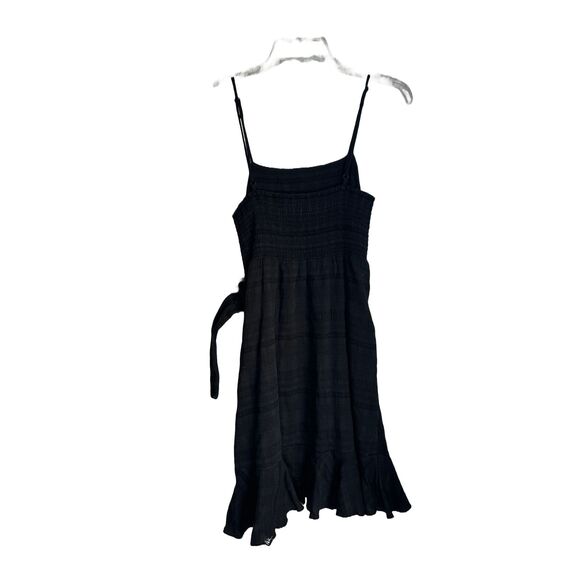 American Eagle Black Outfitter Wrap Front Cami Dress Sleeveless Spaghetti Size S - Picture 3 of 10